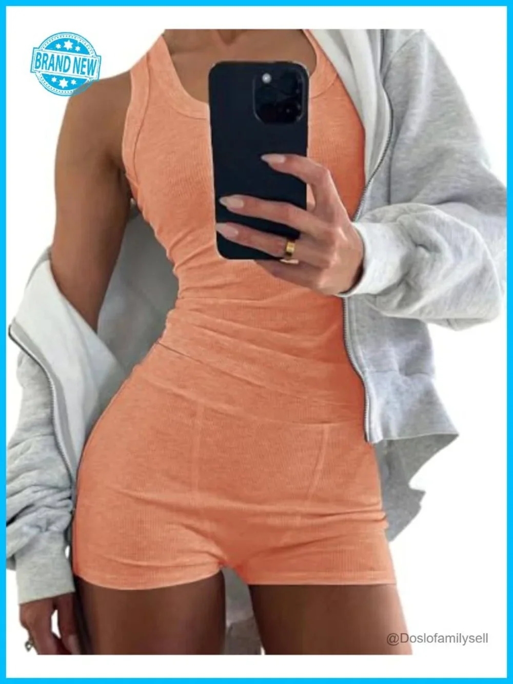 Sleeveless Tank Top and Shorts 2 Piece Pajama Set Ribbed Knit Lounge Set
